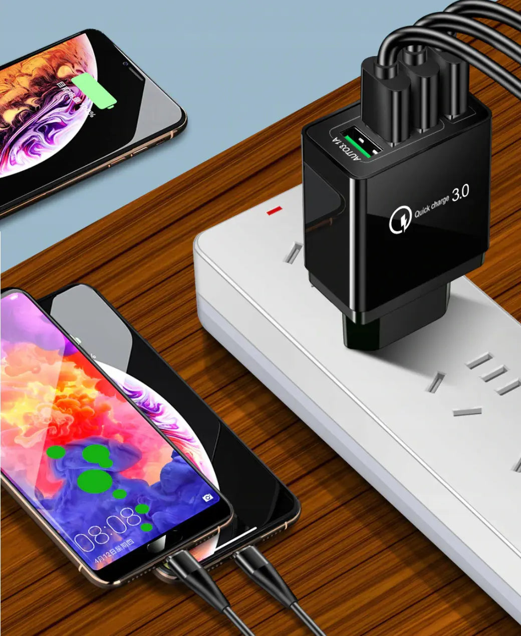 Ātra tīkla uzlāde 4x USB Quick Charge 3.0 (511D)