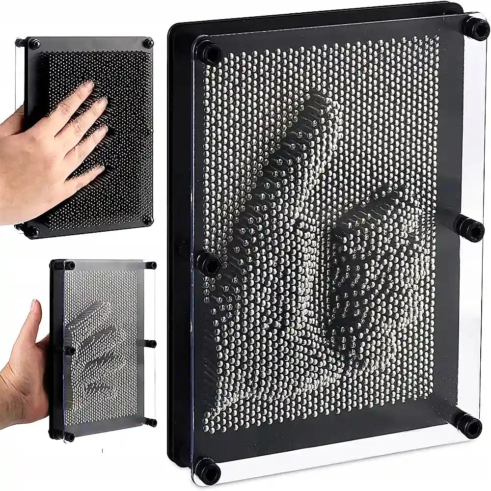 Креативная игра с металлической доской Pin Art XXL серебристого цвета (594D)
