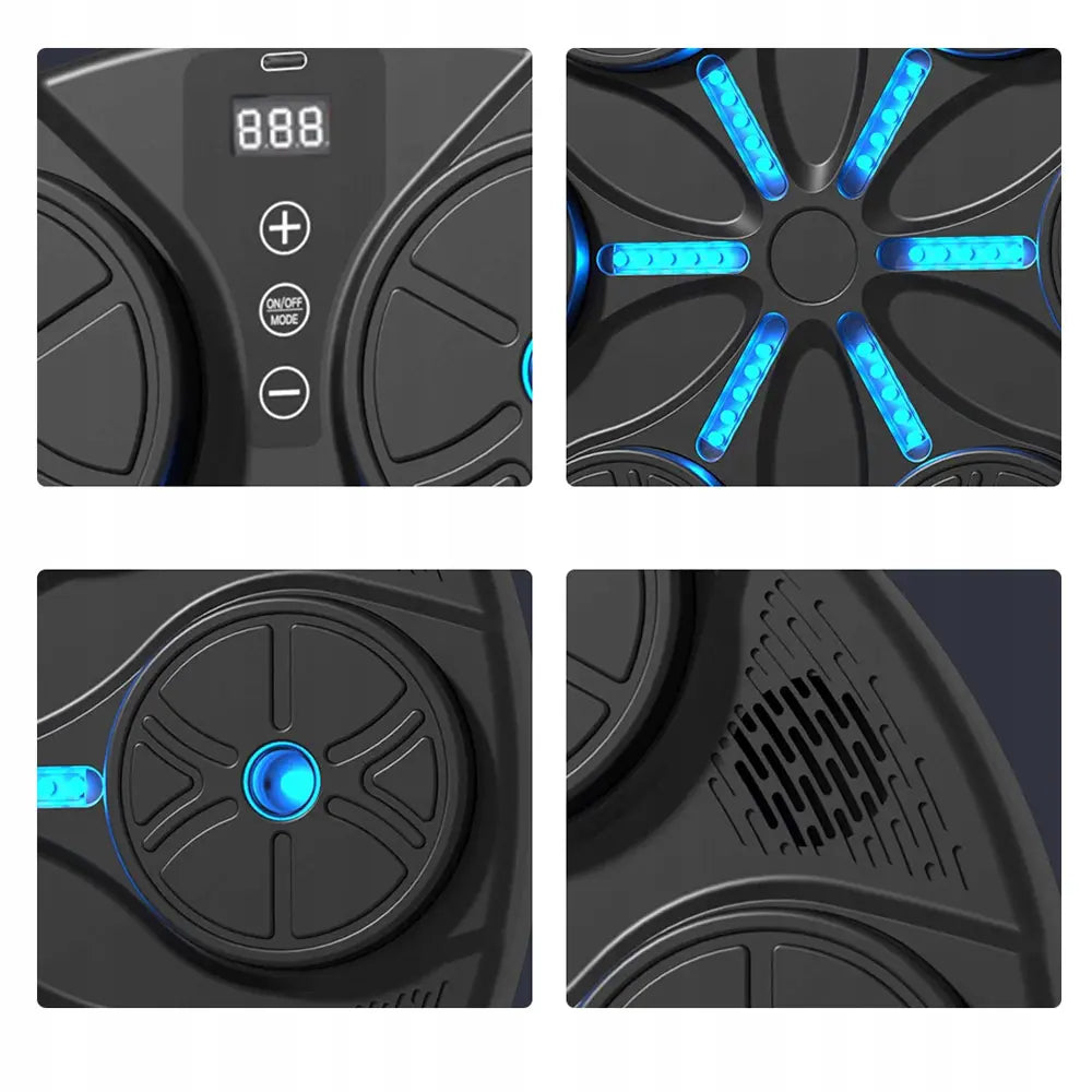 Музыкальная мишень для бокса Bluetooth с регулируемой скоростью и перчатками с RGB-светодиодами (1050D)