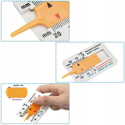 Mērīšanas ierīce riepu protektora dziļuma un nodiluma noteikšanai (970D)