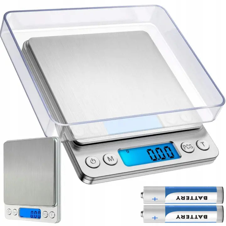 Elektroniskās juvelieru svari LCD 2000 g ar precizitāti 0,1 g virtuvei (704D)