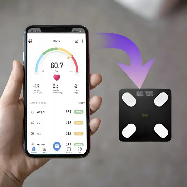 Elektroniskās vannas istabas svari ar Bluetooth funkciju, precīzi un gudri 25W1 (623D)
