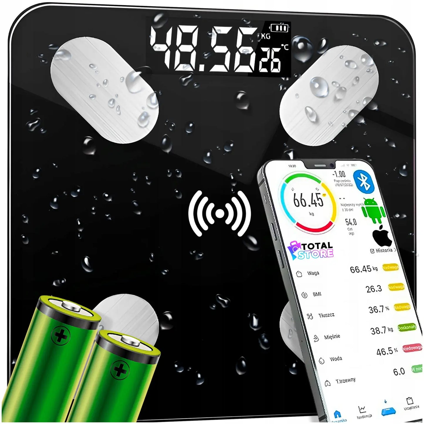 Elektroniskās vannas istabas svari ar Bluetooth funkciju, precīzi un gudri 25W1 (623D)