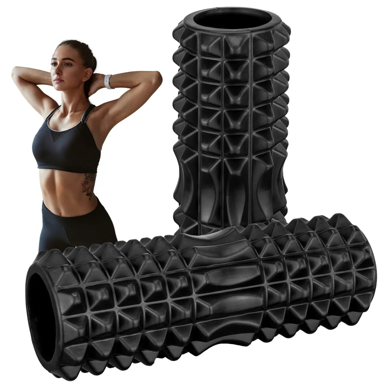 Masāžas rullis ar adatām EVA krosofitam un fitnesam (1039D)