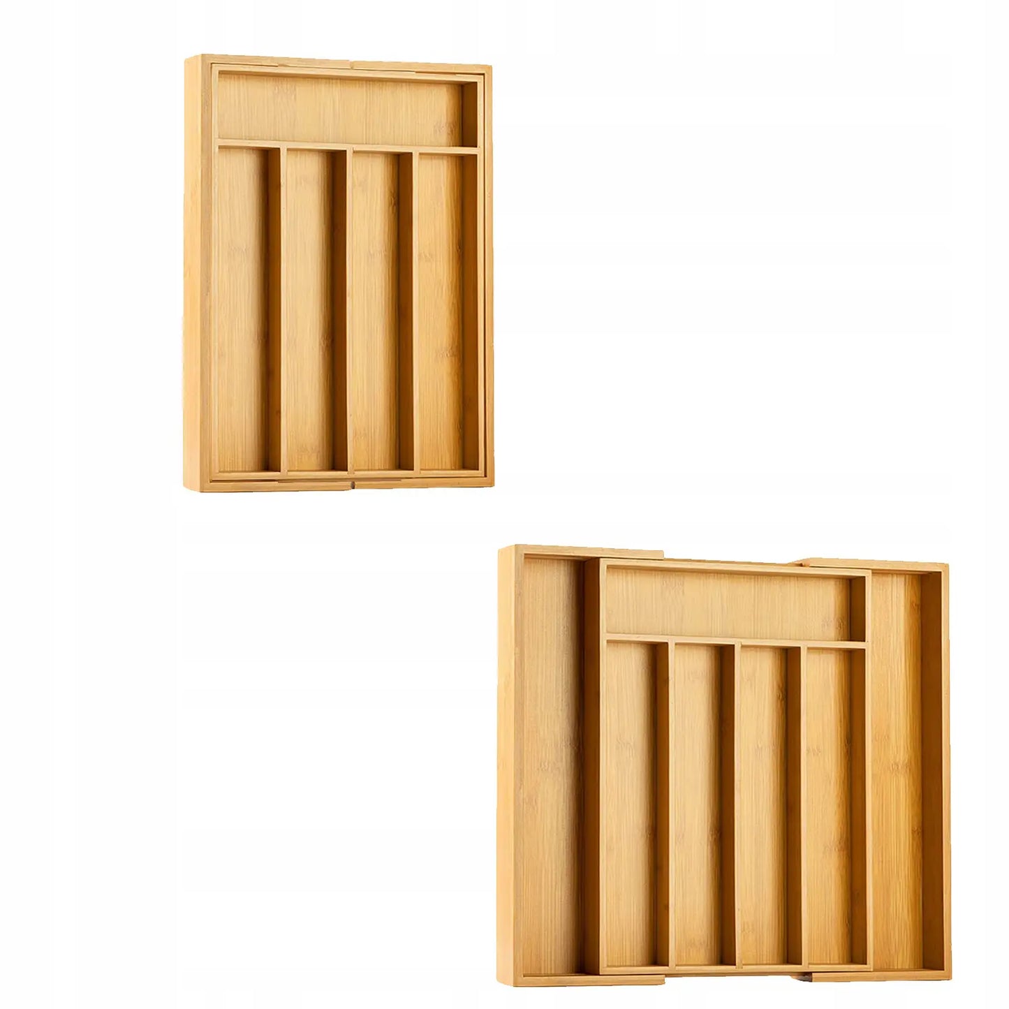 Premium klases bambusa galda piederumu organizators virtuves atvilktnei XXL 55 cm (479D)