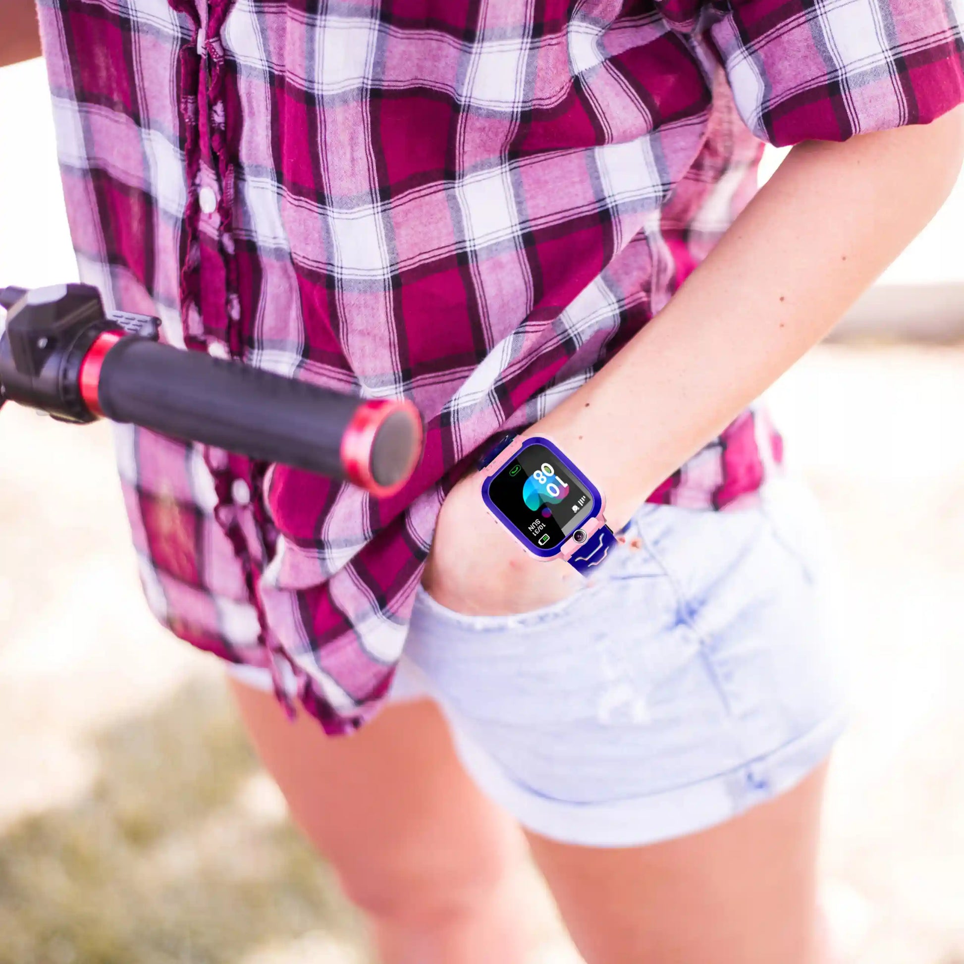 Viedpulksteņi bērniem ar GPS un SOS funkciju, rozā (857D)