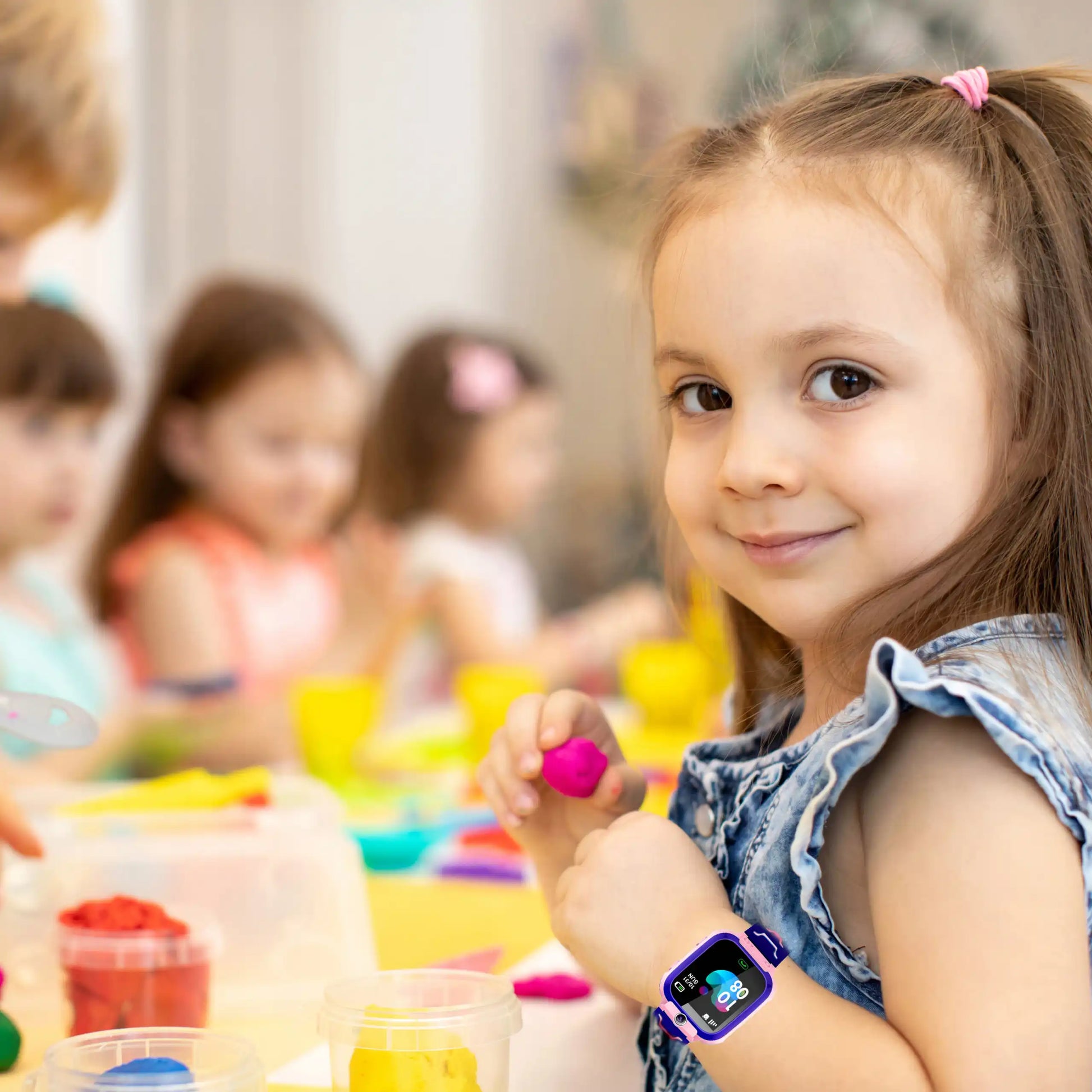 Viedpulksteņi bērniem ar GPS un SOS funkciju, rozā (857D)