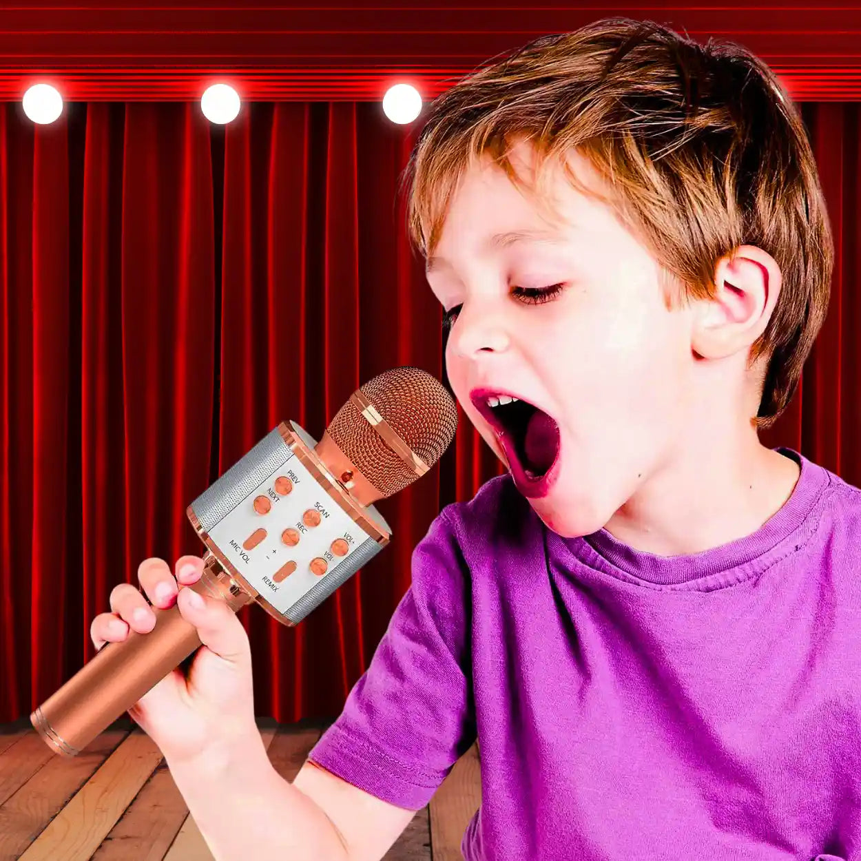 Bezvadu karaoke mikrofons ar trokšņu slāpēšanu un iebūvētu skaļruni (70D)