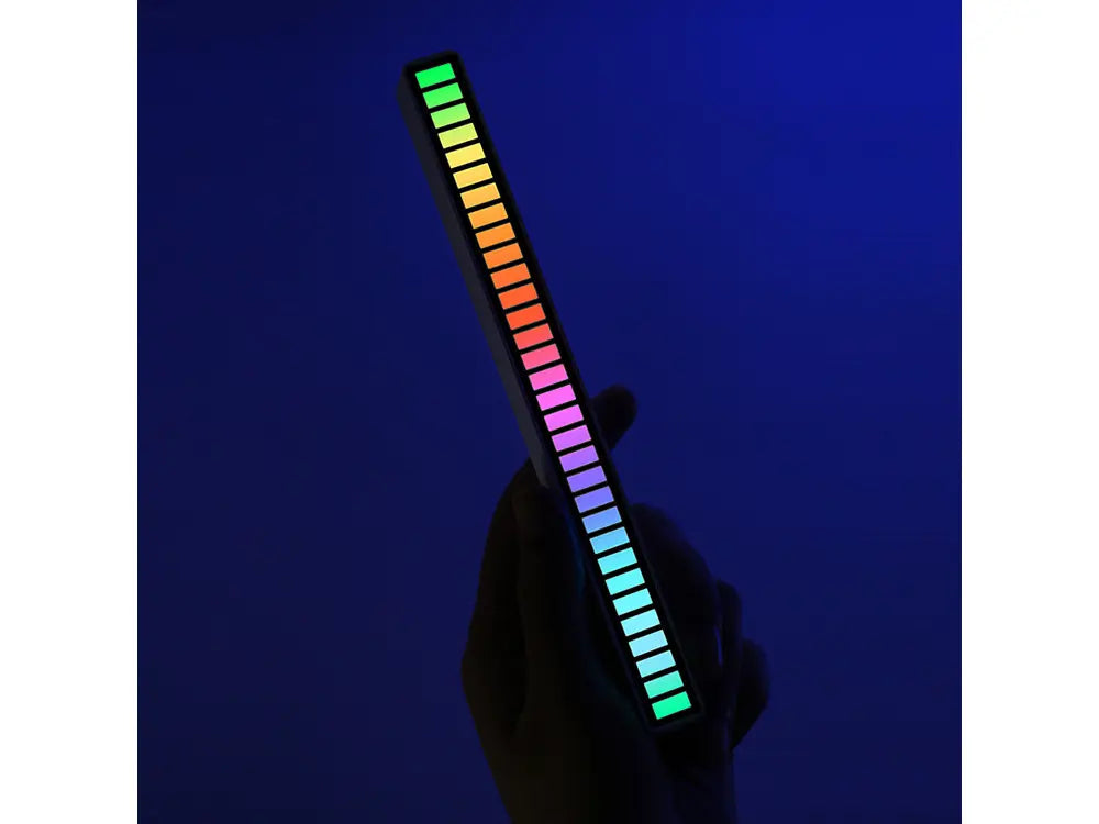 Светодиодная лента RGB со звуковым откликом и батареей в неоновом многоцветном дизайне (509D)