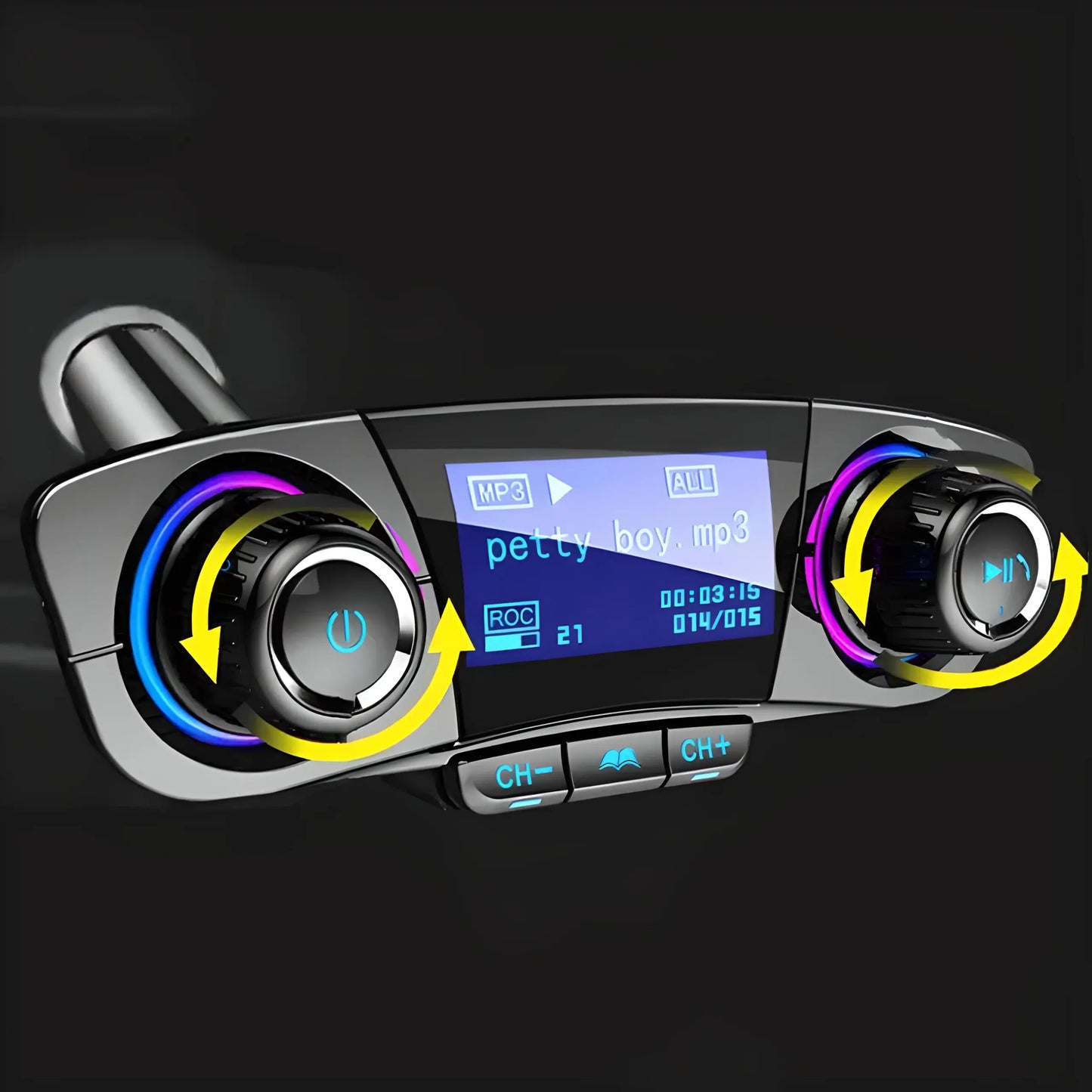 Многофункциональный автомобильный FM-трансмиттер Bluetooth 5.0 с USB и дисплеем 8W1 (815D)
