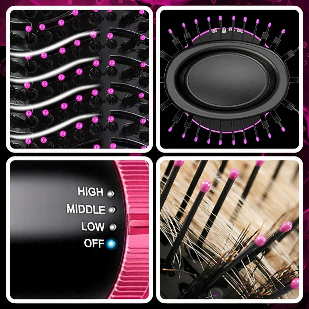 Daudzfunkcionālā matu taisnošanas ķemme, matu taisnotājs, matu veidotājs, suka-žāvētāj (25D)