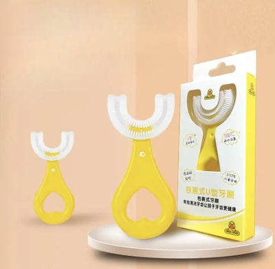 Зубная щетка детская, U-образная, жёлтая