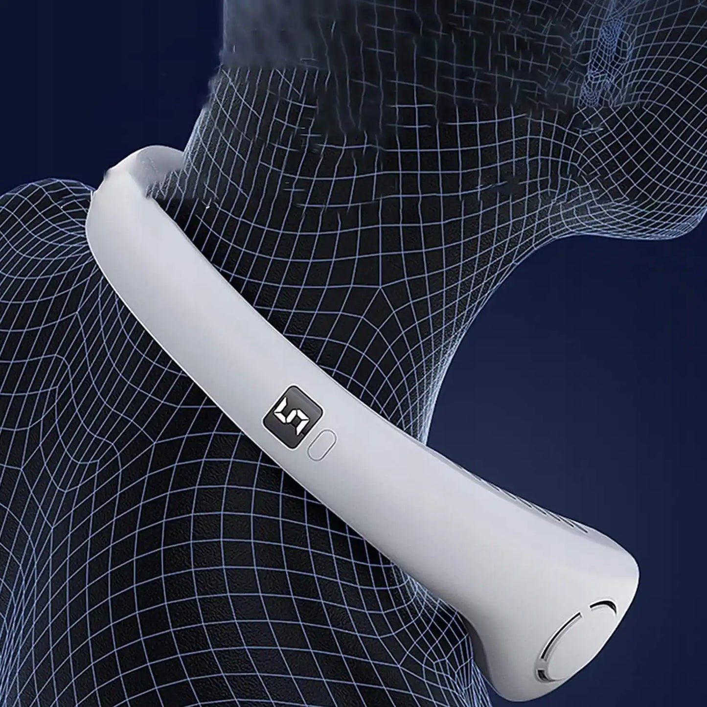 Portatīvais kakla ventilators, mini ventilators ar USB uzlādi, balts (220D)