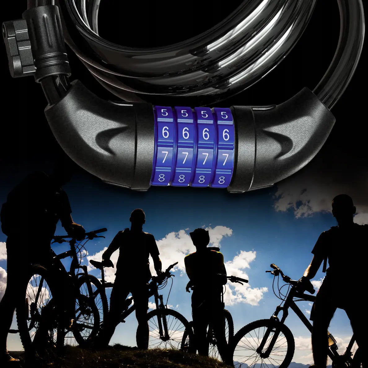 Pārkodējama velosipēdu slēdzene, 1 m, biezums 12 mm (288D)