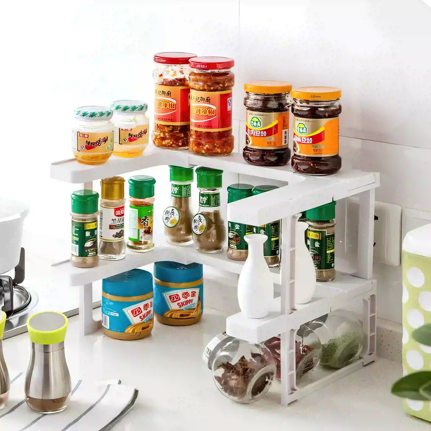 Полка для специй Spicy Shelf, многофункциональный органайзер для специй и банок
