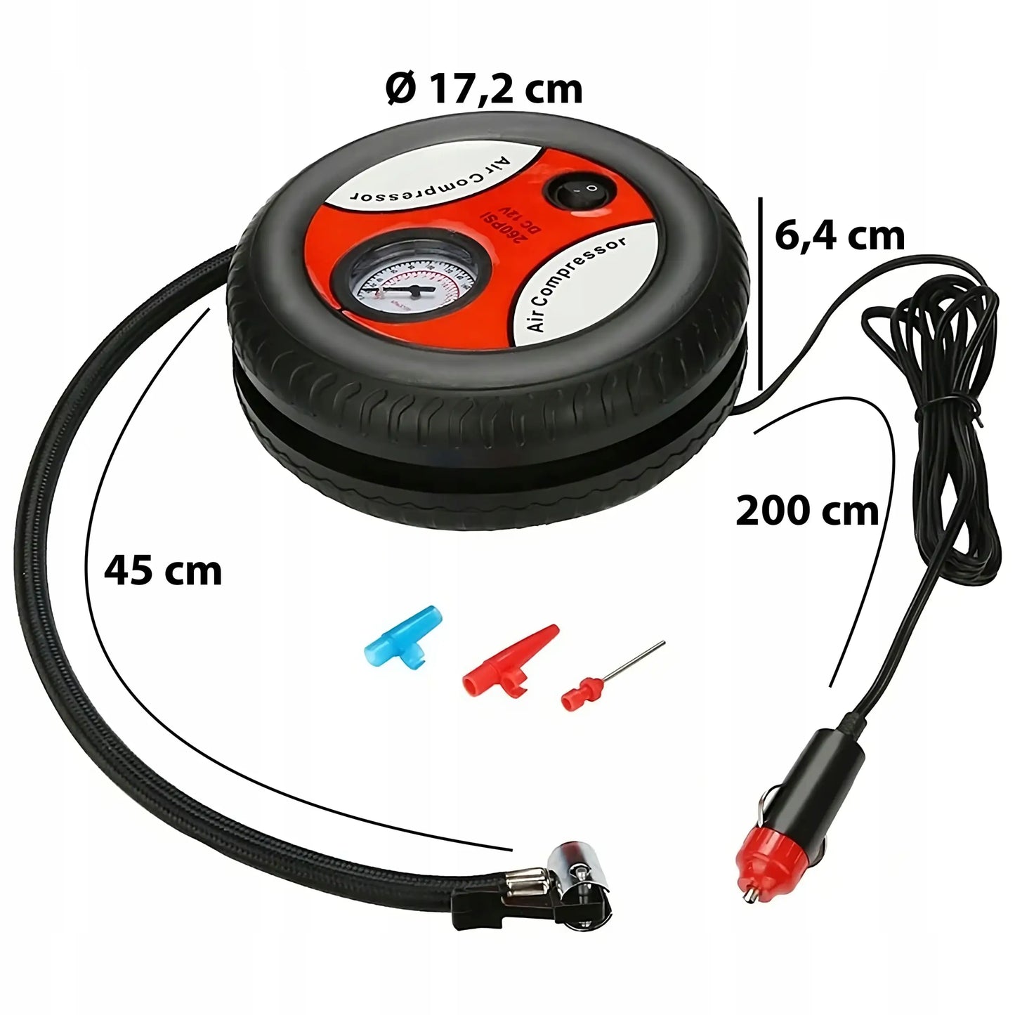 Портативный электрический воздушный компрессор, 12V