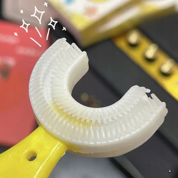 Зубная щетка детская, U-образная, жёлтая