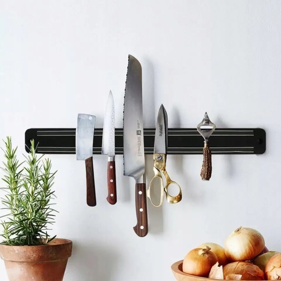 Magnētiskais turētājs nažiem, instrumentiem, šķērēm, 33 cm, virtuvei, garāžai (283D)