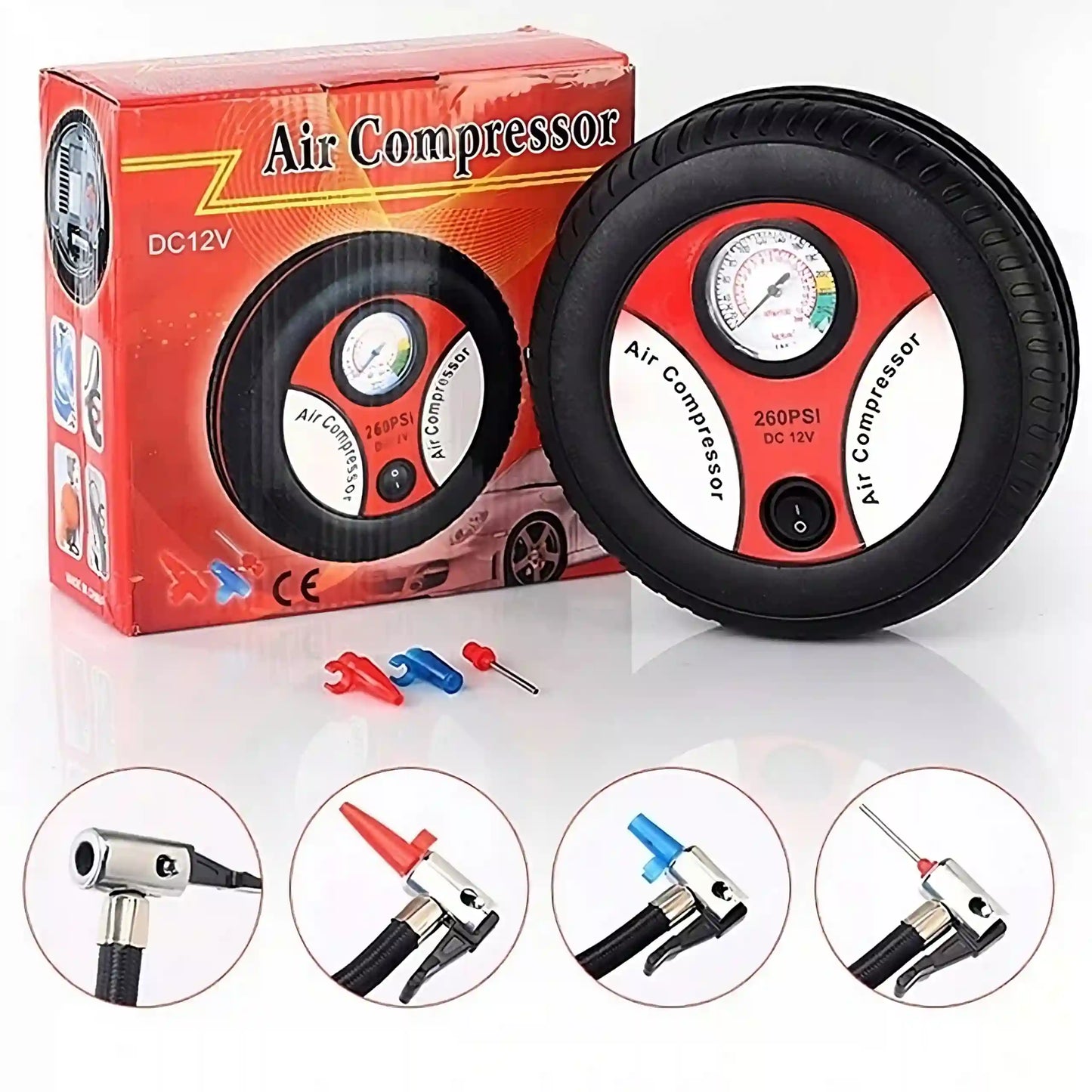 Портативный электрический воздушный компрессор, 12V