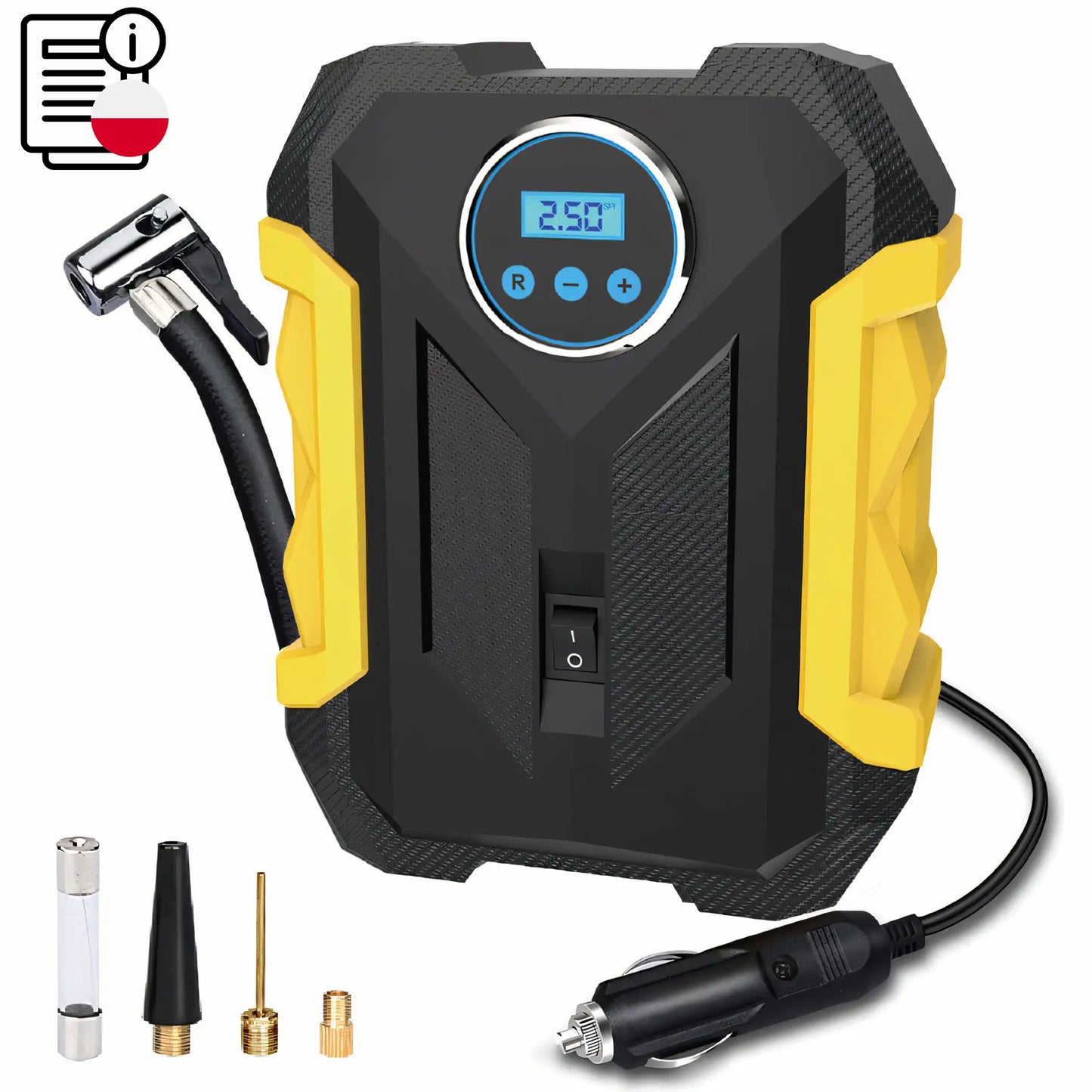 Automobiļu sūknis elektriskā sūkņu iekārta riteņiem 12V ar LCD un LED displeju (884D)