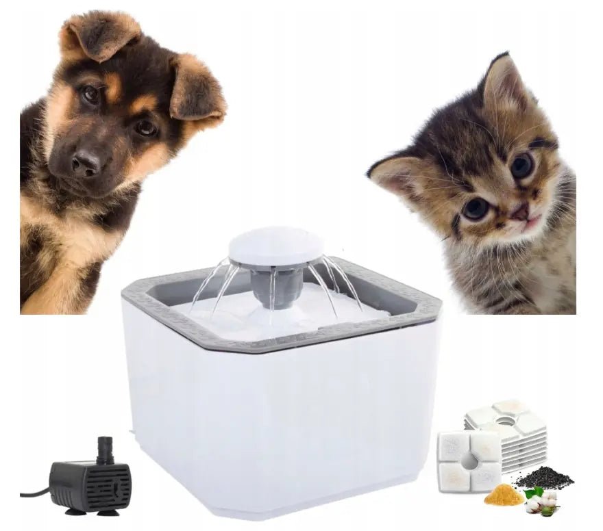 Automātiskā dzeramā trauka kaķiem un suņiem ar ūdens strūklaku un filtriem (680D)