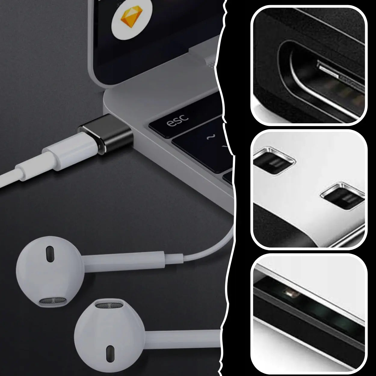 Адаптер OTG USB-C на USB-A для телефона, мыши и флэш-накопителя (701D)