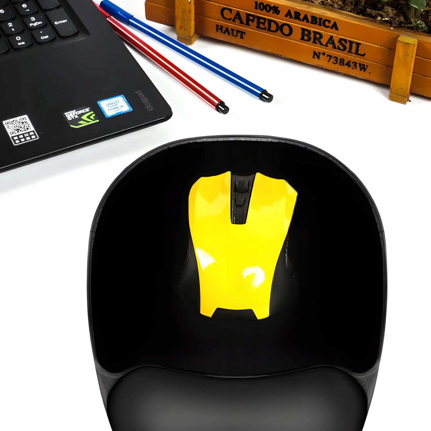 Эргономичная подушка под запястье 20 х 23,5 см, черная (1062D)