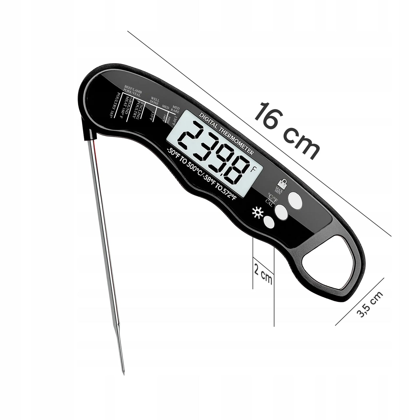 Цифровой кухонный термометр для мяса и гриля, со стрелкой, с ЖК-дисплеем, -50°C + (1061D)