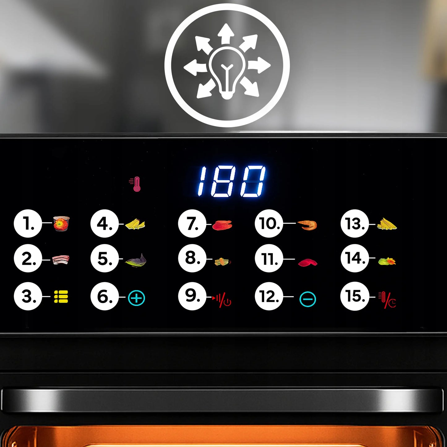 Аэрофритюрница без масла 8,5 л, духовка 1350 Вт, 10 режимов (1059D)