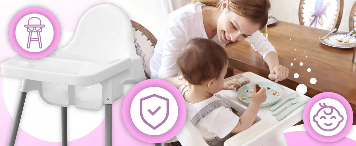 Детский стульчик 2-в-1 с подносом и ремнями безопасности (1060D)