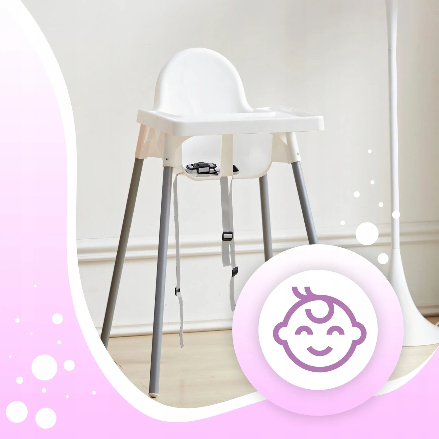 Детский стульчик 2-в-1 с подносом и ремнями безопасности (1060D)