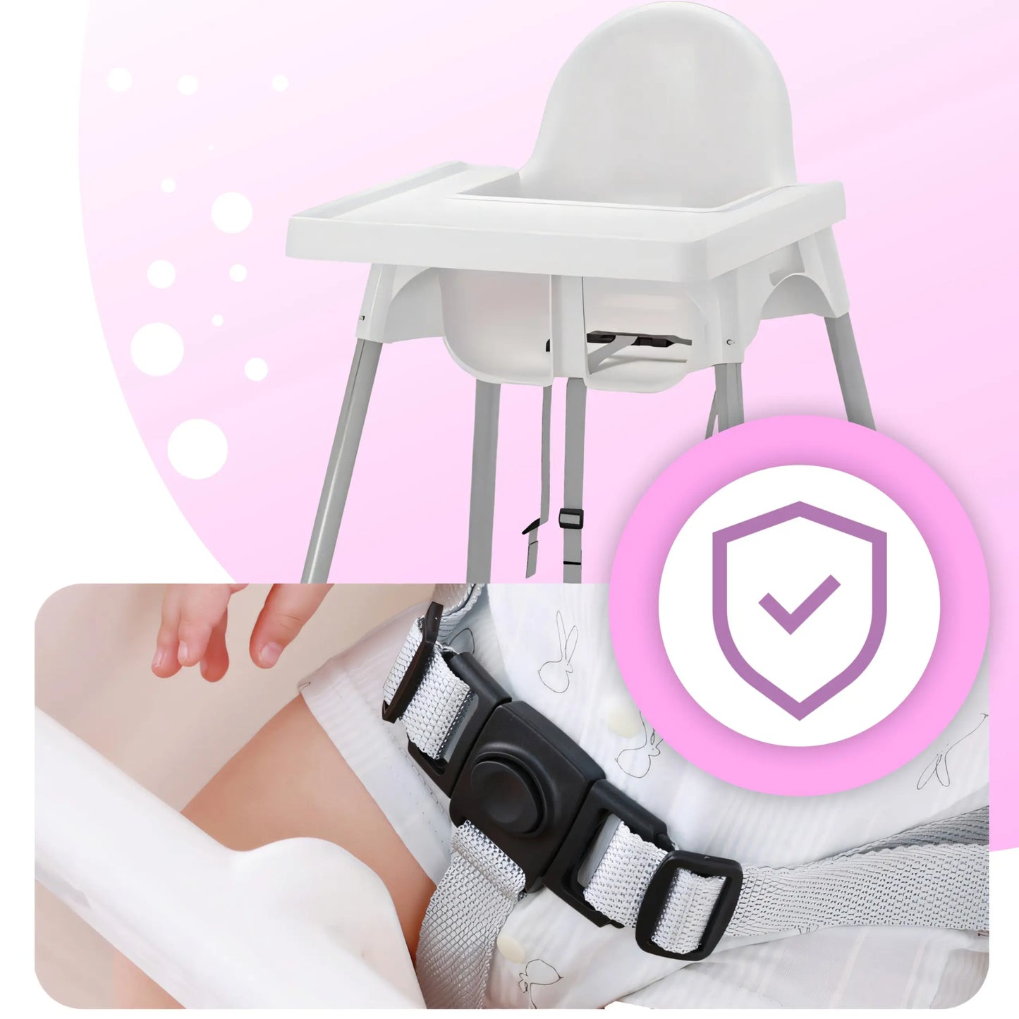 Детский стульчик 2-в-1 с подносом и ремнями безопасности (1060D)