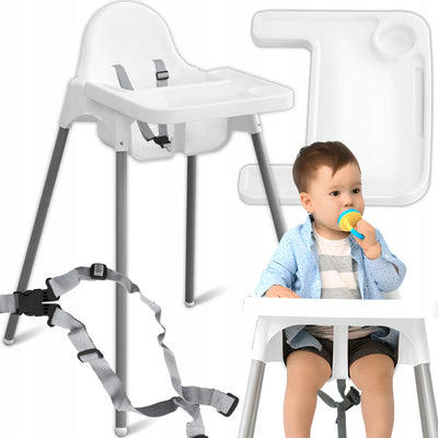 Bērnu barošanas krēsls 2 vienā ar paliktni un drošības jostām (1060D)