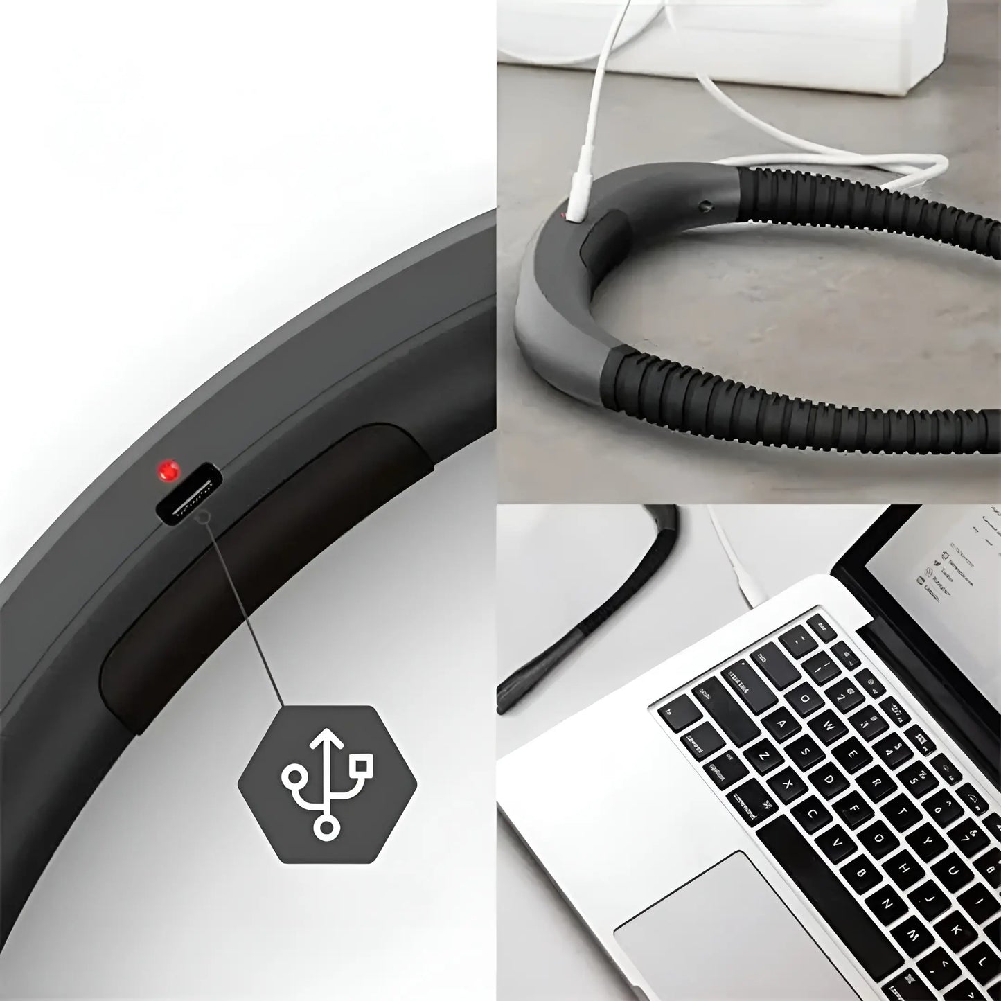 Grāmatu lasīšanas lampa ar elastīgu USB LED un trim gaismas krāsām (1049D)