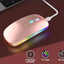 Bezvadu pele Bluetooth USB-C RGB Apple MacBook un ne tikai, rozā krāsā (1011D)