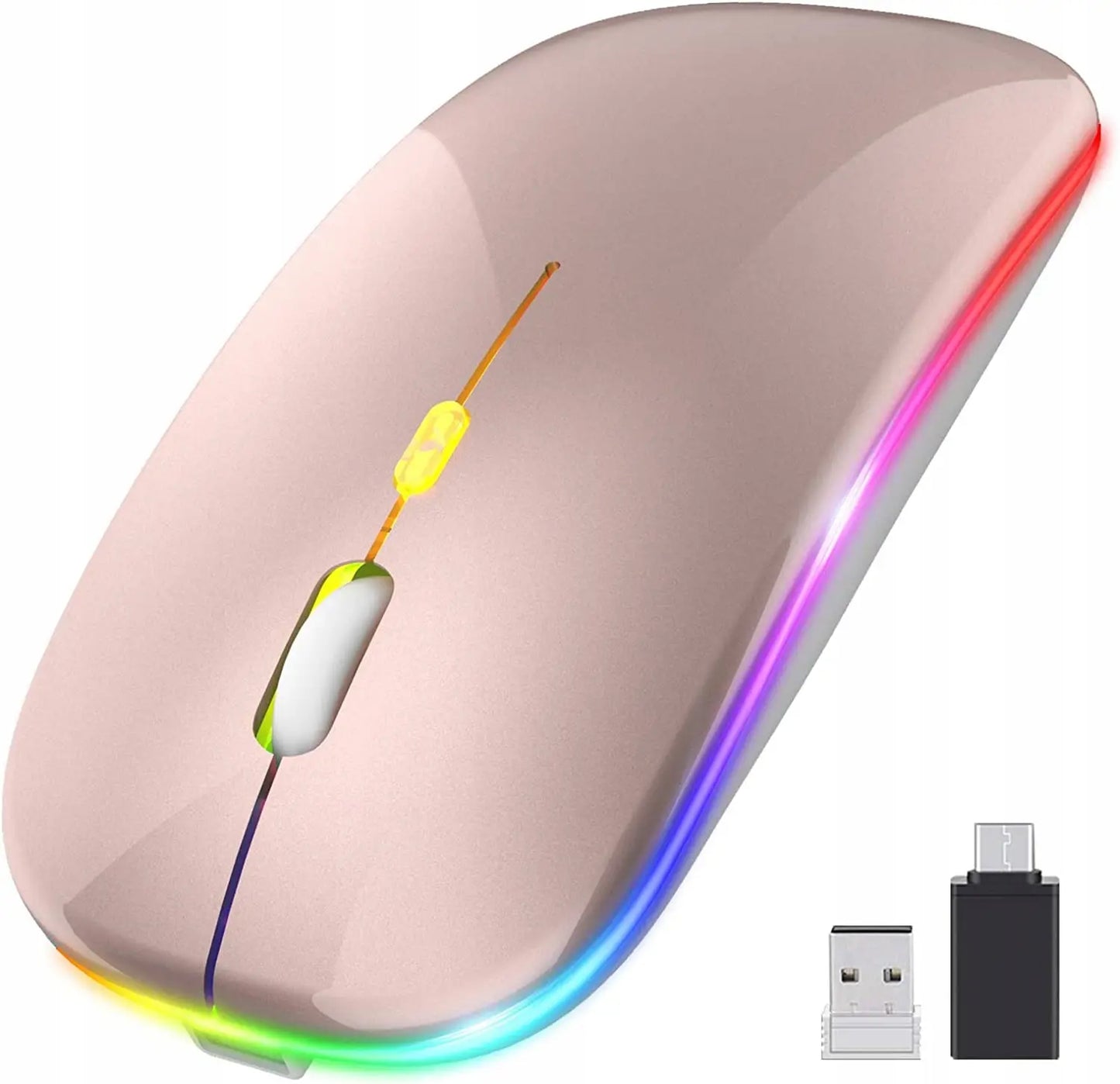 Bezvadu pele Bluetooth USB-C RGB Apple MacBook un ne tikai, rozā krāsā (1011D)