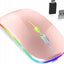 Bezvadu pele Bluetooth USB-C RGB Apple MacBook un ne tikai, rozā krāsā (1011D)