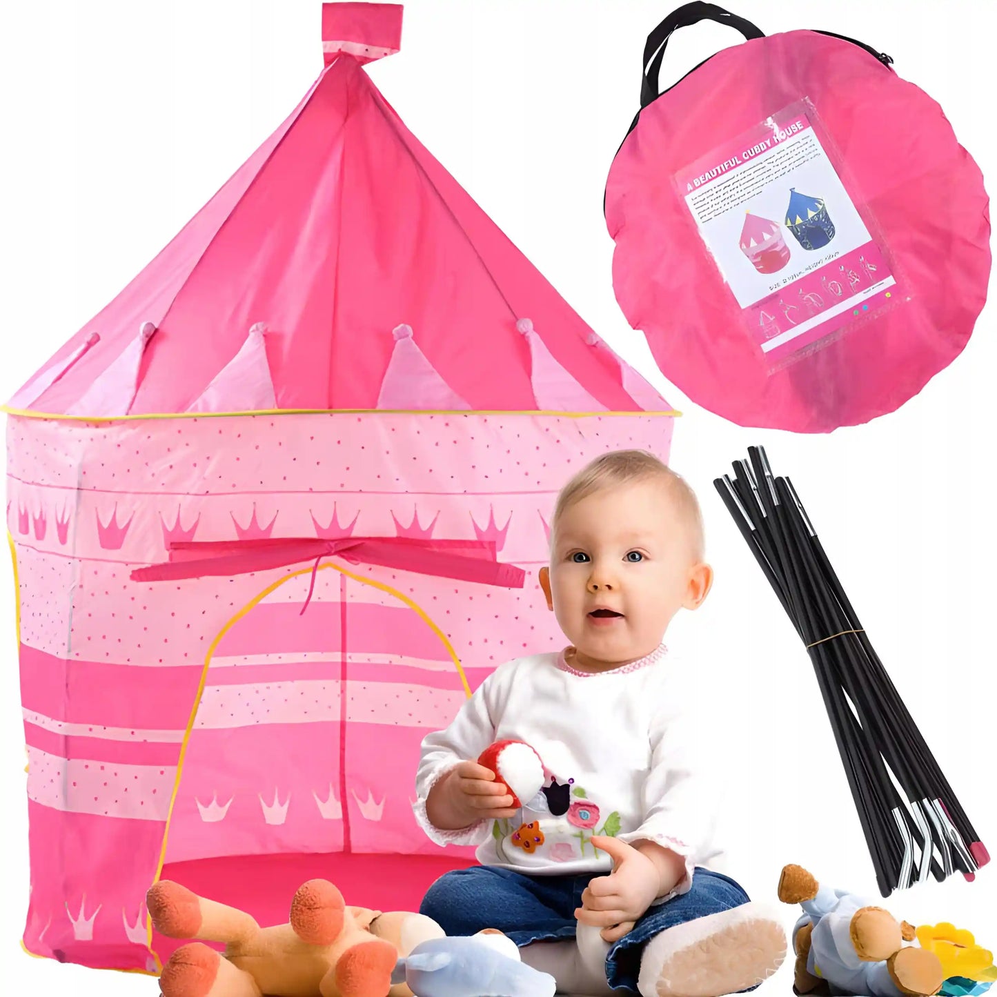 Детская палатка — домик-замок для дома, сада или комнаты, для принцессы (1066D)