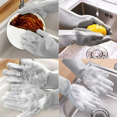 Силиконовые перчатки для мытья посуды (453D)