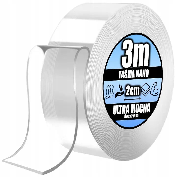 Двусторонняя лента 3м/2см нано многоразовая, с сильным клеем для крепления 3M (1054D)