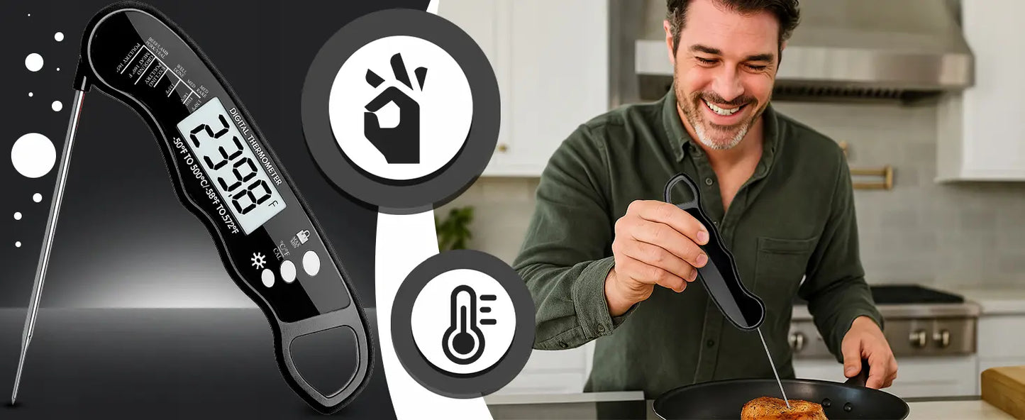 Цифровой кухонный термометр для мяса и гриля, со стрелкой, с ЖК-дисплеем, -50°C + (1061D)