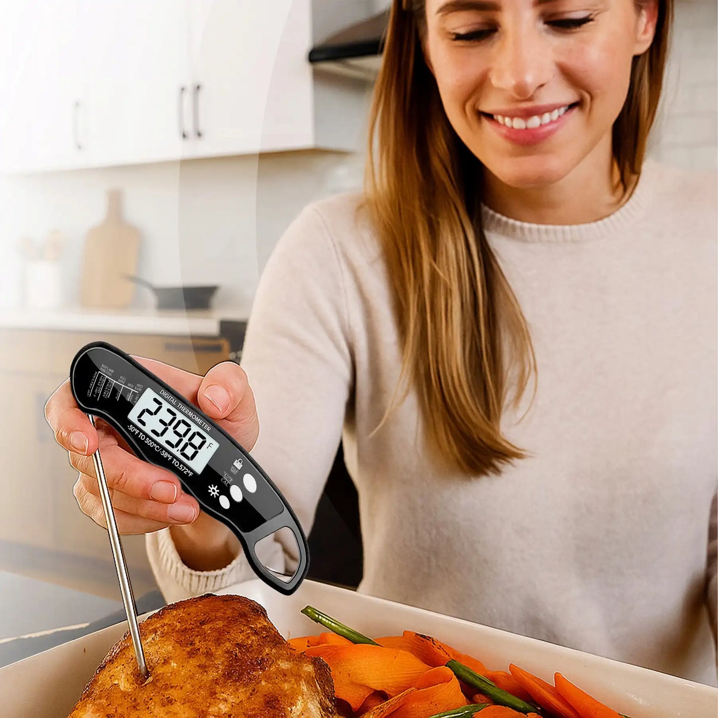 Цифровой кухонный термометр для мяса и гриля, со стрелкой, с ЖК-дисплеем, -50°C + (1061D)