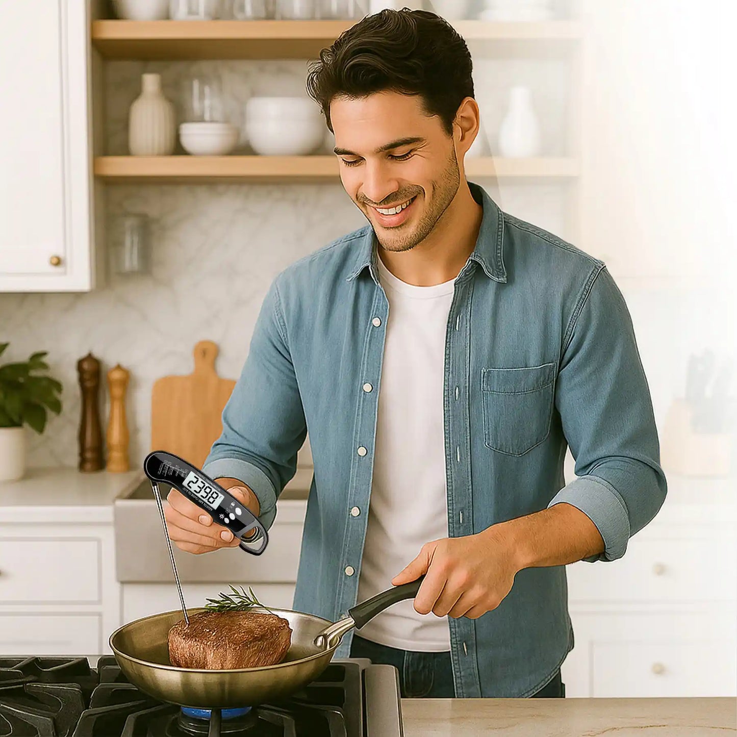 Цифровой кухонный термометр для мяса и гриля, со стрелкой, с ЖК-дисплеем, -50°C + (1061D)