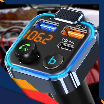 Автомобильная Bluetooth-передача с FM и MP3, быстрая зарядка 3x USB QC (886D)