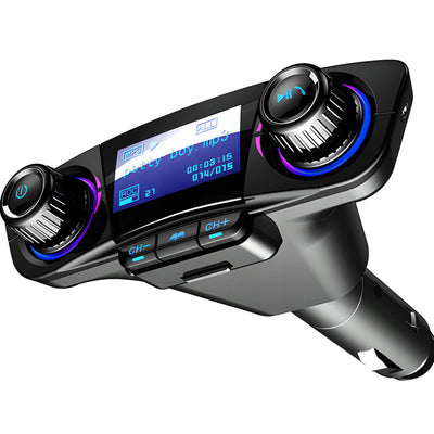 Многофункциональный автомобильный FM-трансмиттер Bluetooth 5.0 с USB и дисплеем 8W1 (815D)