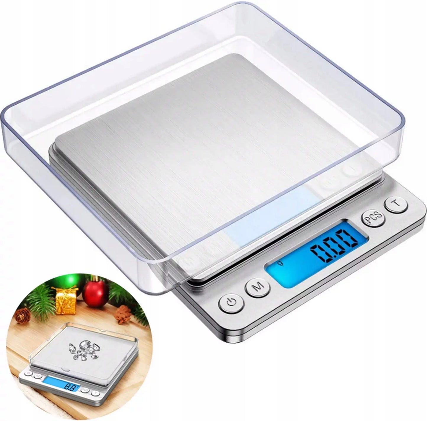 Digitālie juvelieru svari ar LCD ekrānu, 2 kg, precizitāte 0,1 g (705D)