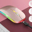 Bezvadu pele Bluetooth USB-C RGB Apple MacBook un ne tikai, rozā krāsā (1011D)