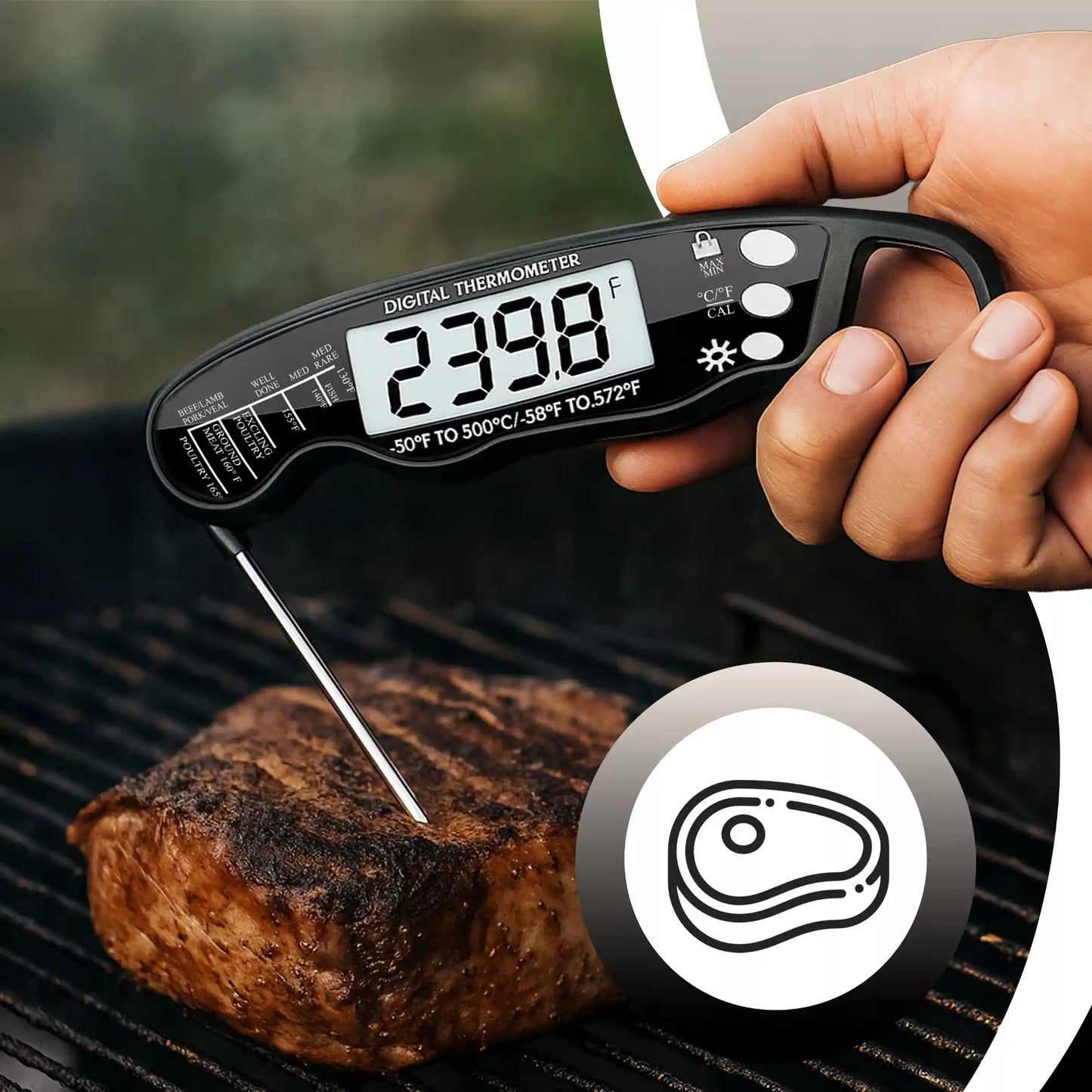 Цифровой кухонный термометр для мяса и гриля, со стрелкой, с ЖК-дисплеем, -50°C + (1061D)