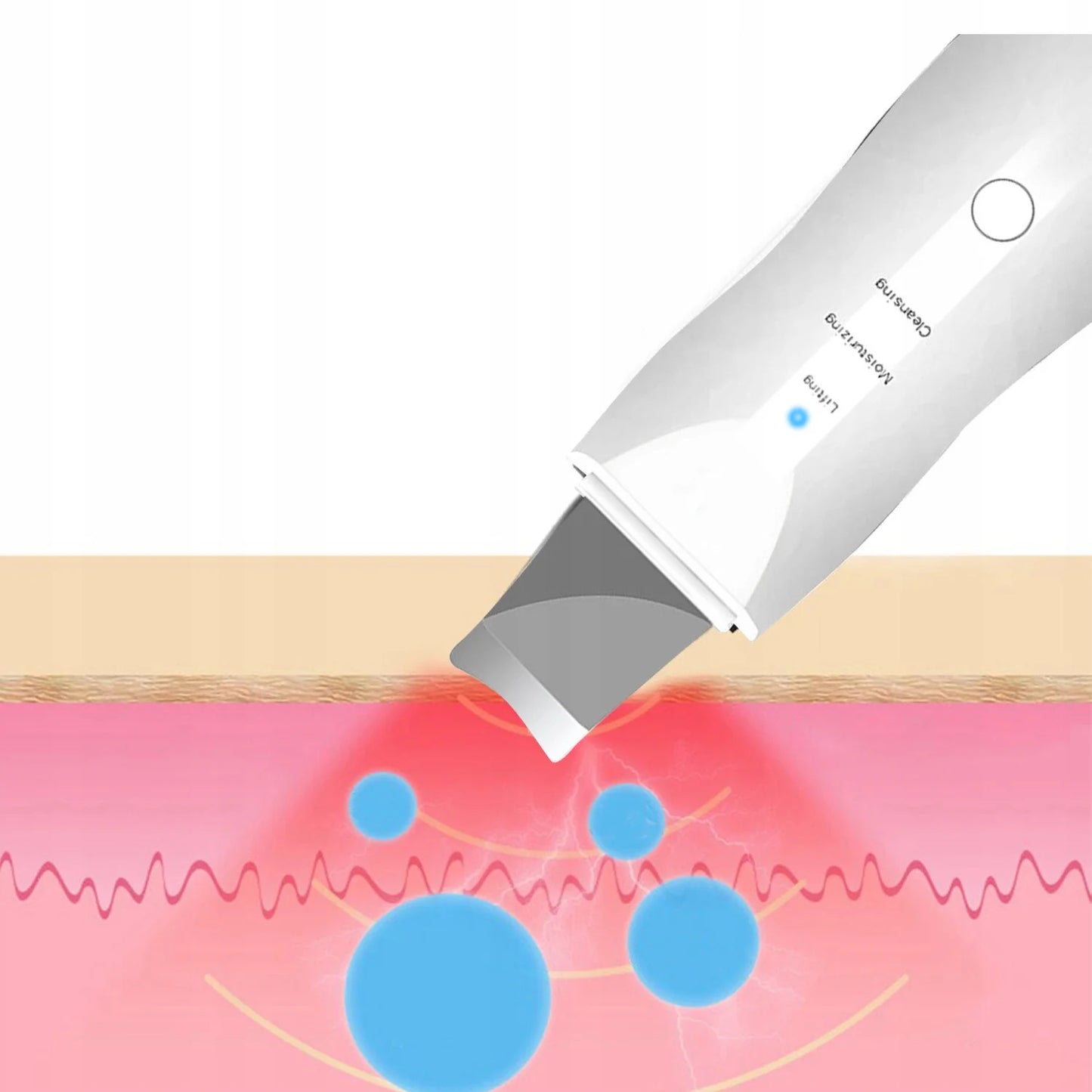 Ультразвуковой скрабер для чистки лица на аккумуляторе